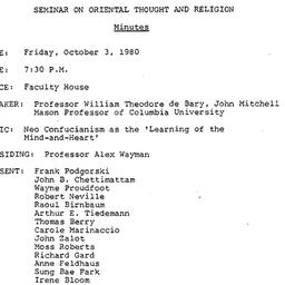 Minutes, 1980-10-03. Asian ...