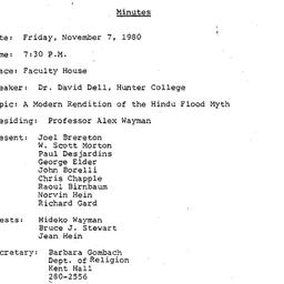 Minutes, 1980-11-07. Asian ...