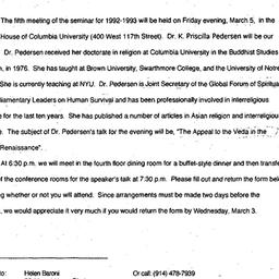 Announcements, 1993-03-05. ...