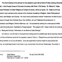 Announcements, 1992-12-04. ...