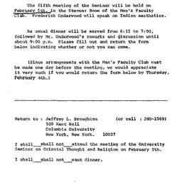 Announcements, 1971-02-05. ...