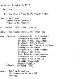 Minutes, 1970-10-09. Asian ...
