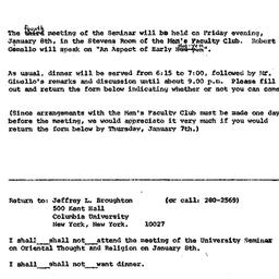 Announcements, 1971-01-08. ...