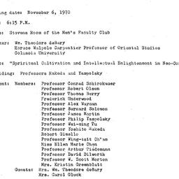 Minutes, 1970-11-06. Asian ...
