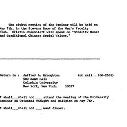 Announcements, 1971-05-07. ...