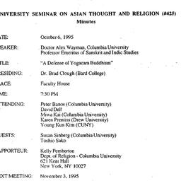 Minutes, 1995-10-06. Asian ...