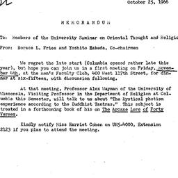 Announcements, 1966-11-04. ...