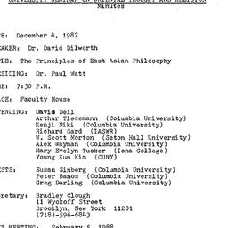 Minutes, 1987-12-04. Asian ...