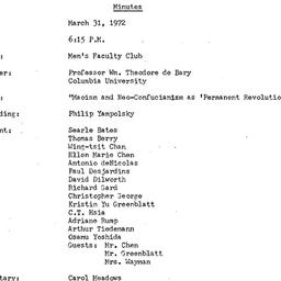 Minutes, 1972-03-31. Asian ...