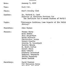 Minutes, 1972-01-07. Asian ...