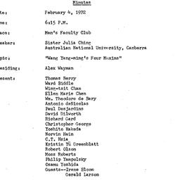 Minutes, 1972-02-04. Asian ...