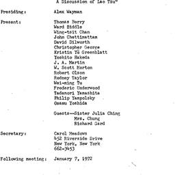 Minutes, 1971-12-03. Asian ...