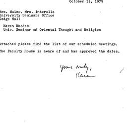 Correspondence, 1979-10-31....
