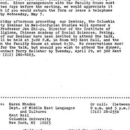 Announcements, 1980-05-09. ...