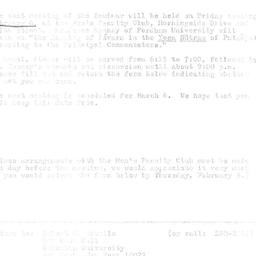 Announcements, 1970-02-06. ...