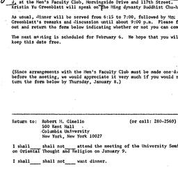 Announcements, 1970-01-09. ...