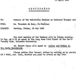 Announcements, 1965-04-29. ...