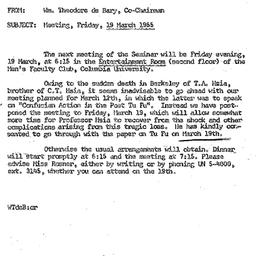 Announcements, 1965-03-19. ...