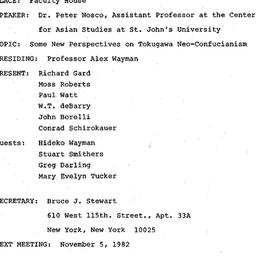 Minutes, 1982-10-01. Asian ...
