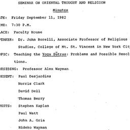 Minutes, 1982-09-11. Asian ...