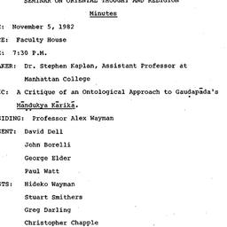 Minutes, 1982-11-05. Asian ...