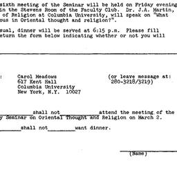 Announcements, 1973-03-02. ...