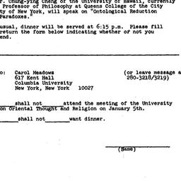 Announcements, 1973-01-05. ...