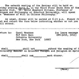 Announcements, 1973-04-06. ...