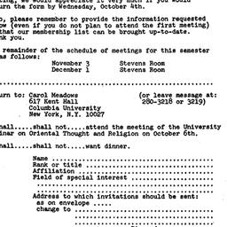 Announcements, 1972-10-06. ...