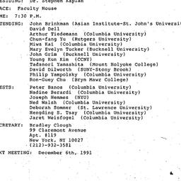 Minutes, 1991-11-01. Asian ...