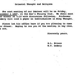 Announcements, 1967-12-01. ...