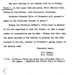 Announcements, 1968-03-01. ...