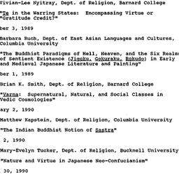 Schedules, Asian Thought an...