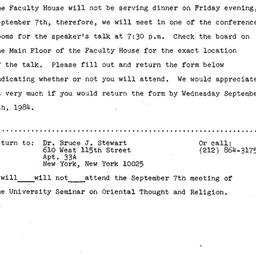 Announcements, 1984-09-07. ...