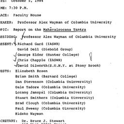 Minutes, 1984-10-05. Asian ...