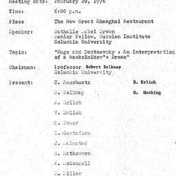 Minutes, 1976-02-20. Slavic...