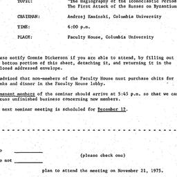 Announcements, 1975-11-21. ...