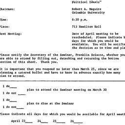 Announcements, 1979-03-30. ...