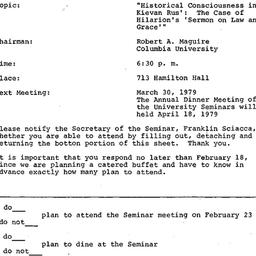 Announcements, 1979-02-23. ...