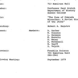Minutes, 1979-04-27. Slavic...