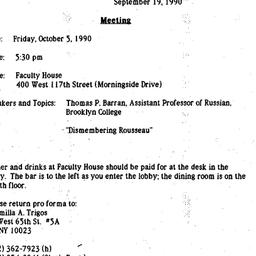 Announcements, 1990-09-19. ...
