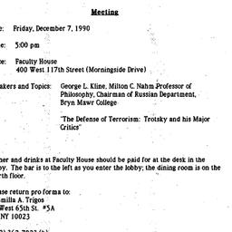 Announcements, 1990-11-12. ...
