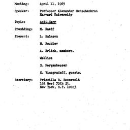 Minutes, 1969-04-11. Slavic...