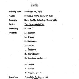 Minutes, 1969-02-14. Slavic...