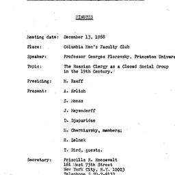 Minutes, 1968-12-13. Slavic...