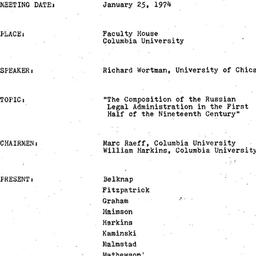 Minutes, 1974-01-25. Slavic...