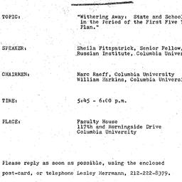 Announcements, 1974-04-26. ...