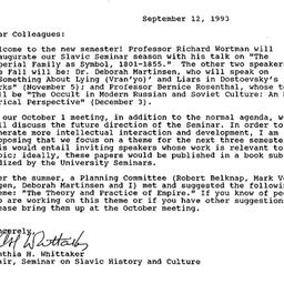 Announcements, 1993-09-12. ...