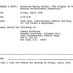 Announcements, 1982-04-30. ...