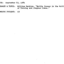 Minutes, 1981-09-25. Slavic...